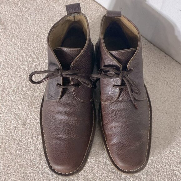 IKON Brown Pebbled Leather High Top Chukka Style Boots 9 - Picture 2 of 12